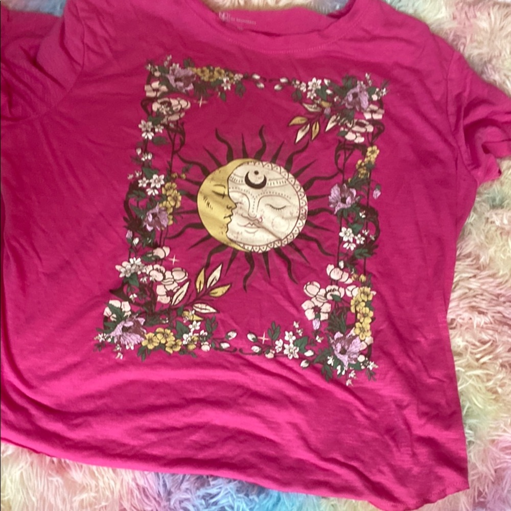 No Boundaries Pink Graphic Tee Relaxed Fit